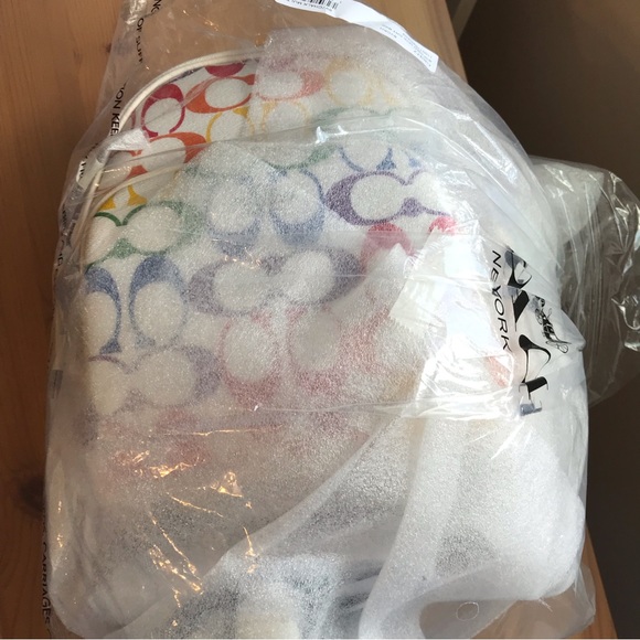 🌈 Coach Mini Court Backpack In Rainbow Signature Canvas - Picture 5 of 12